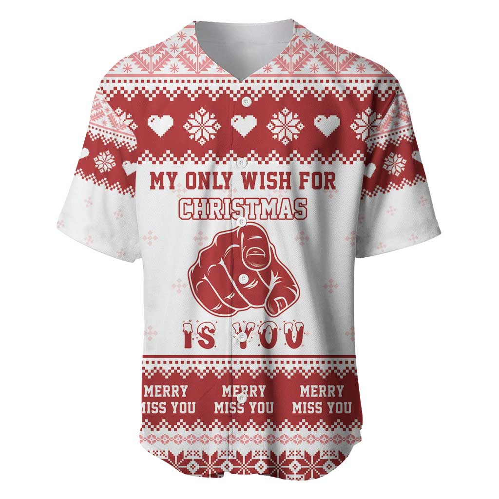 Romantic Christmas Baseball Jersey My Only Wish For Xmas Is You LT05 - Wonder Print Shop