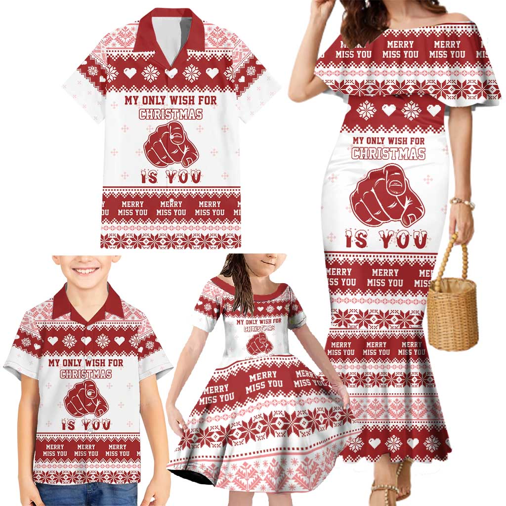 Romantic Christmas Family Matching Mermaid Dress and Hawaiian Shirt My Only Wish For Xmas Is You LT05 - Wonder Print Shop