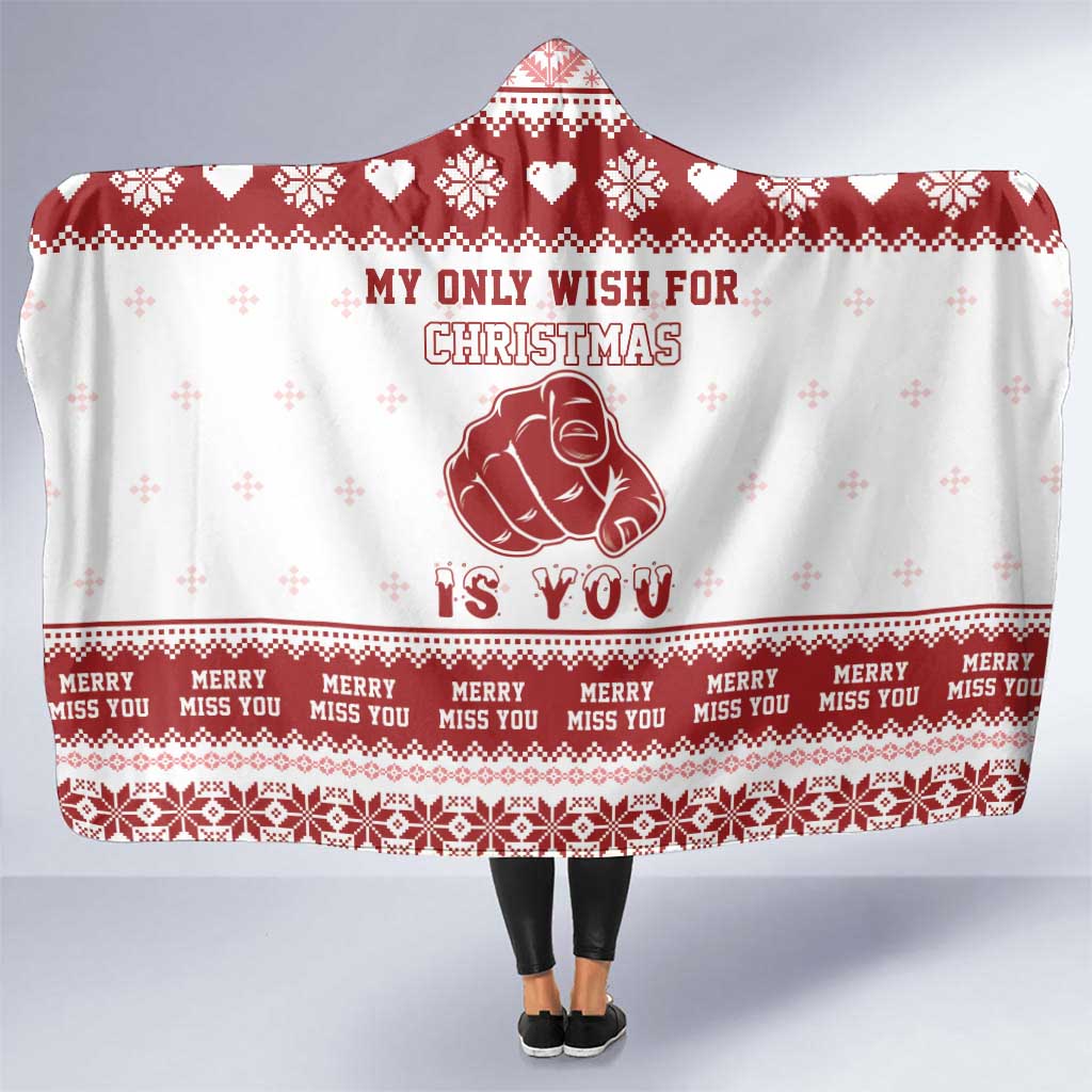 Romantic Christmas Hooded Blanket My Only Wish For Xmas Is You