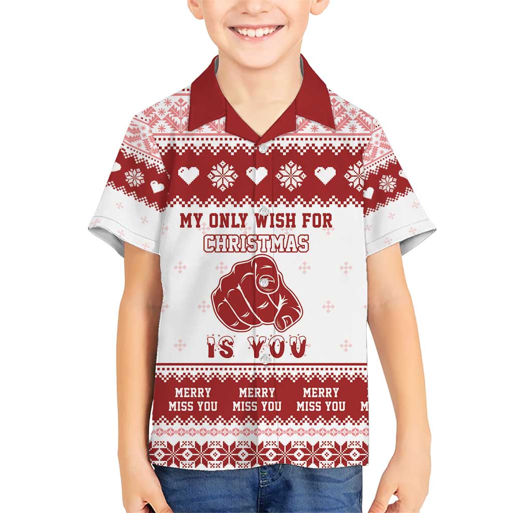 Romantic Christmas Kid Hawaiian Shirt My Only Wish For Xmas Is You LT05 - Wonder Print Shop