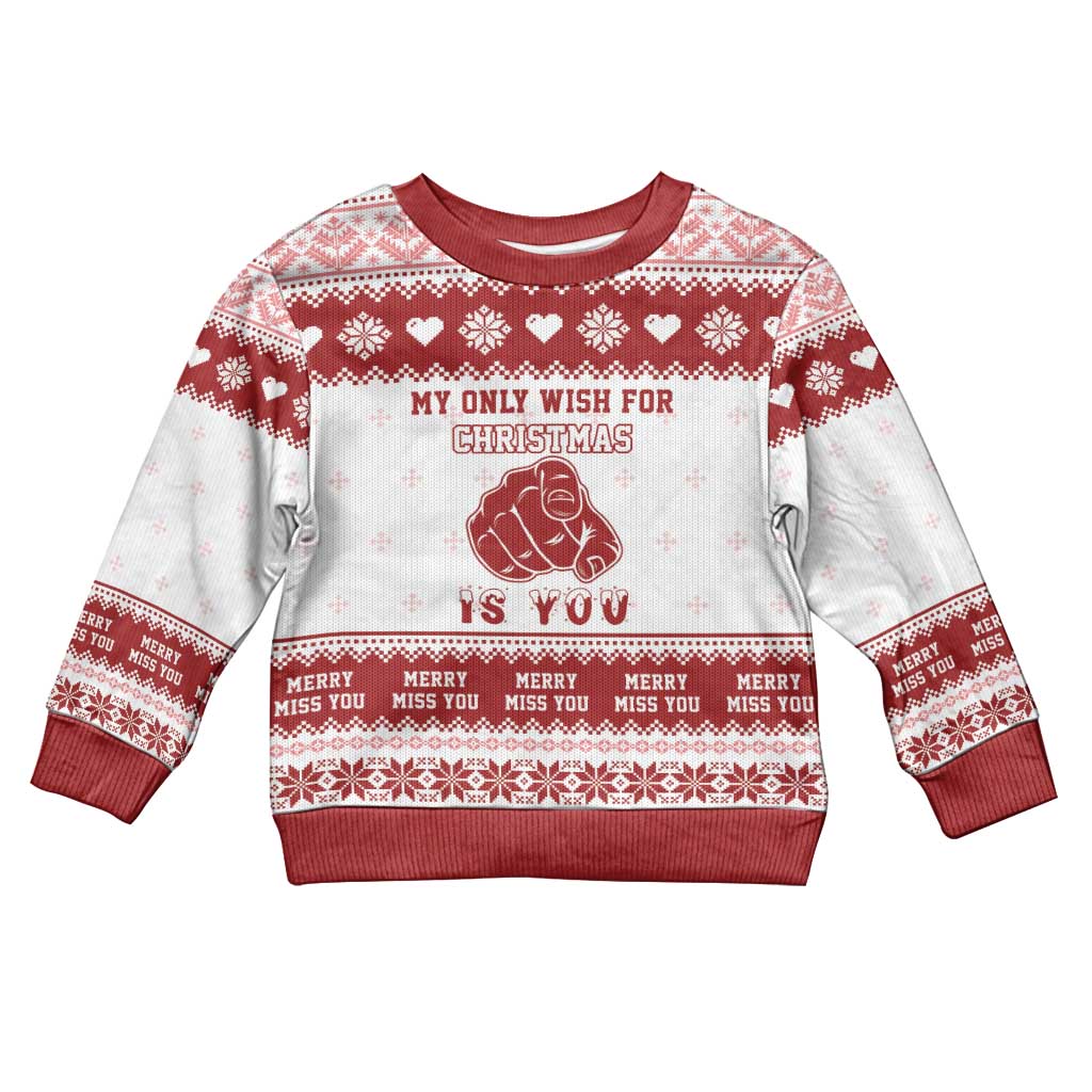 Romantic Christmas Kid Ugly Christmas Sweater My Only Wish For Xmas Is You LT05 - Wonder Print Shop