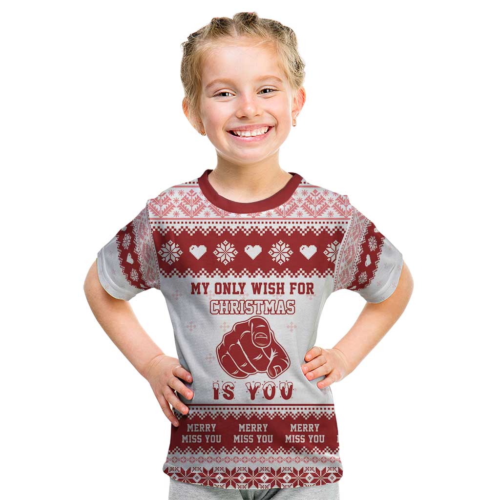 Romantic Christmas Kid T Shirt My Only Wish For Xmas Is You LT05 - Wonder Print Shop