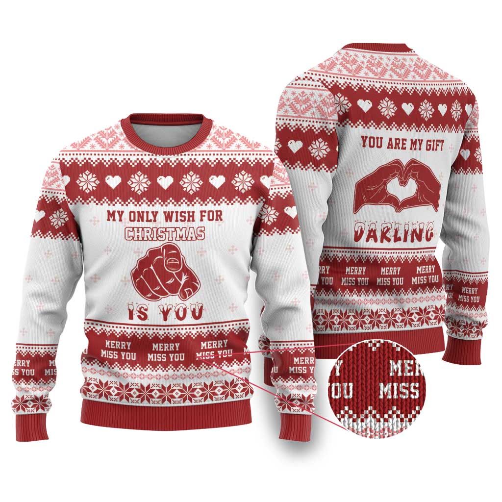 Romantic Christmas Ugly Christmas Sweater My Only Wish For Xmas Is You LT05 - Wonder Print Shop