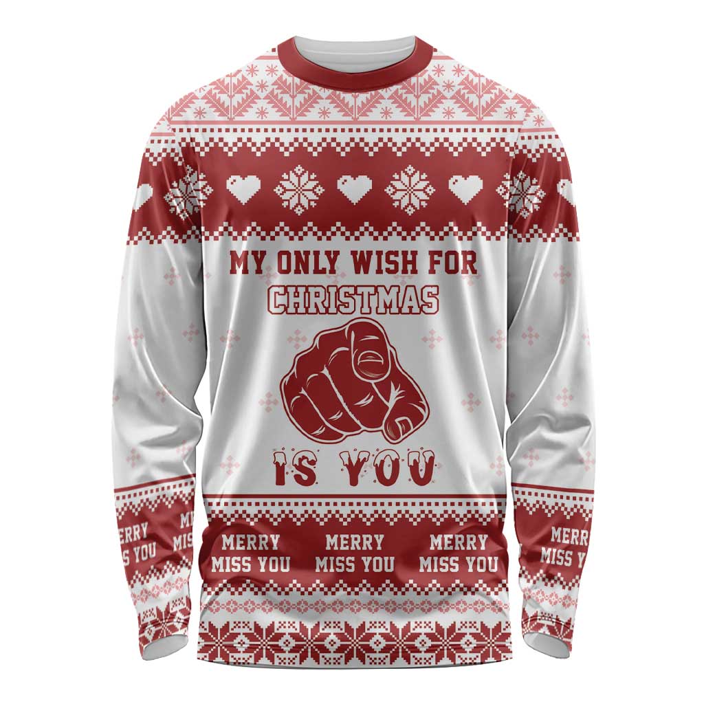 Romantic Christmas Long Sleeve Shirt My Only Wish For Xmas Is You LT05 - Wonder Print Shop