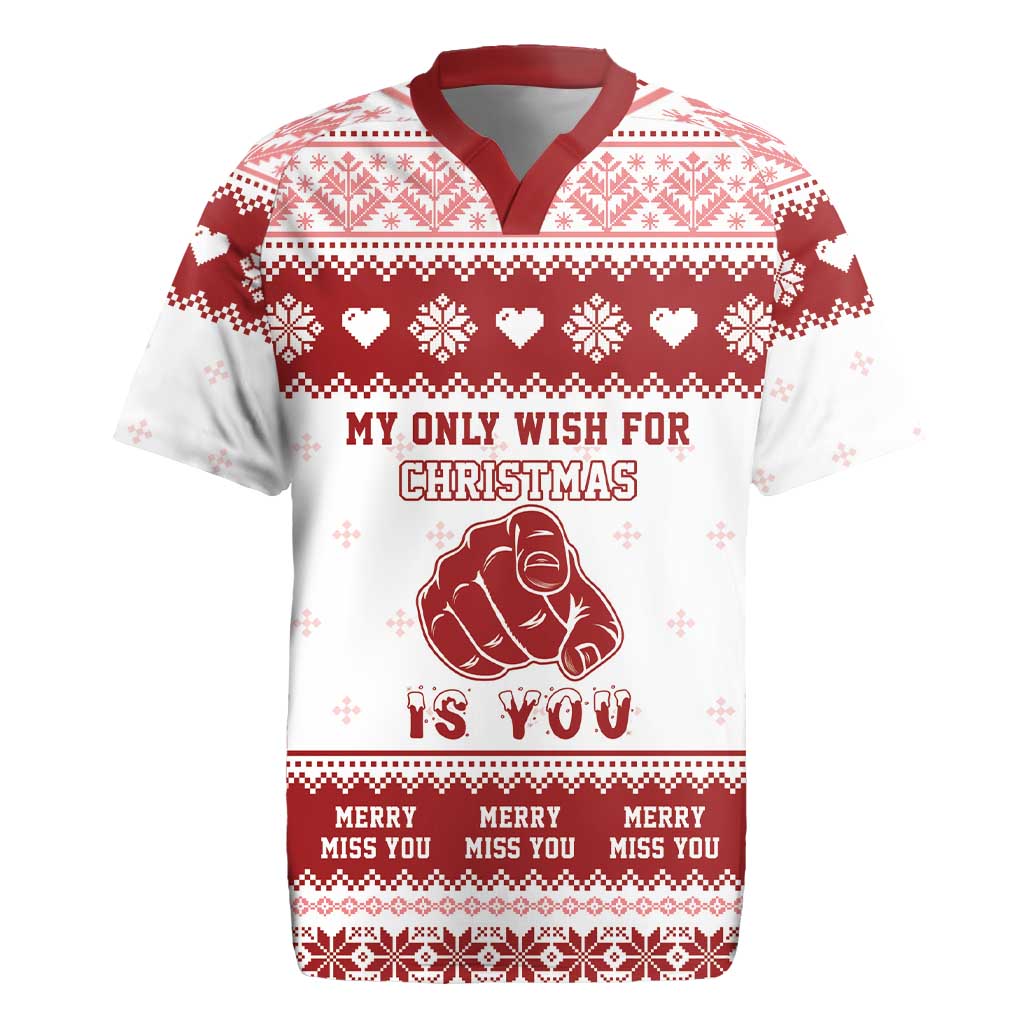 Romantic Christmas Rugby Jersey My Only Wish For Xmas Is You LT05 - Wonder Print Shop