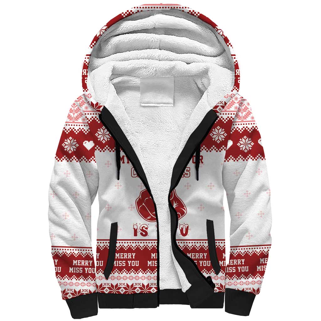 Romantic Christmas Sherpa Hoodie My Only Wish For Xmas Is You LT05 - Wonder Print Shop