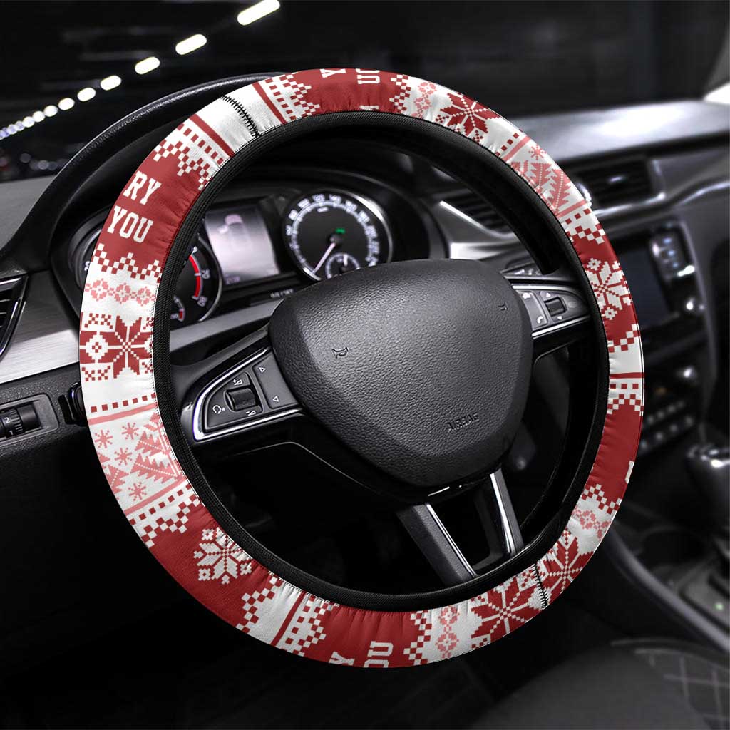 Romantic Christmas Steering Wheel Cover My Only Wish For Xmas Is You LT05 - Wonder Print Shop