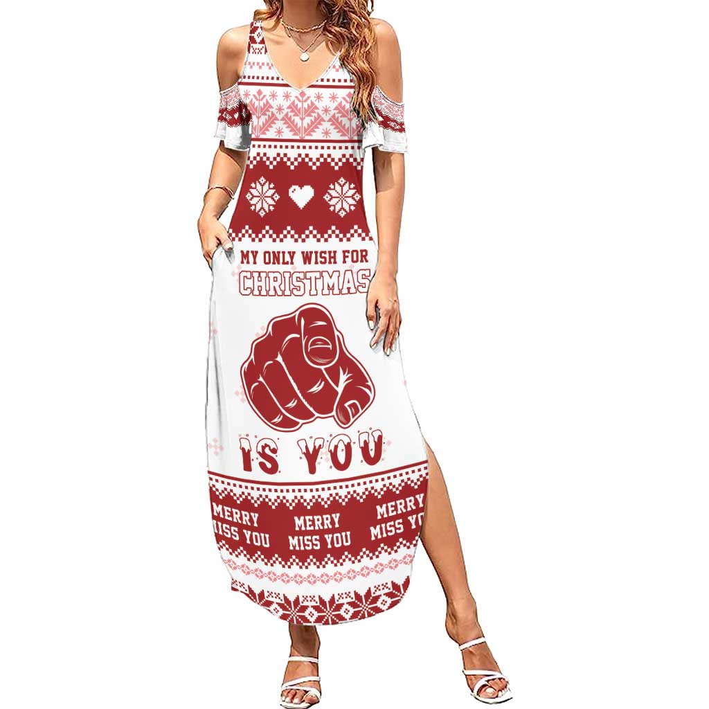 Romantic Christmas Summer Maxi Dress My Only Wish For Xmas Is You LT05 - Wonder Print Shop