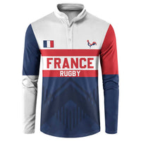 France Rugby Custom Button Sweatshirt Go Les Bleus Simple Style - Wonder Print Shop