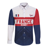 France Rugby Custom Long Sleeve Button Shirt Go Les Bleus Simple Style - Wonder Print Shop