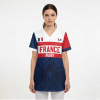 France Rugby Custom Scrub Top Go Les Bleus Simple Style - Wonder Print Shop