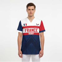 France Rugby Custom Scrub Top Go Les Bleus Simple Style - Wonder Print Shop