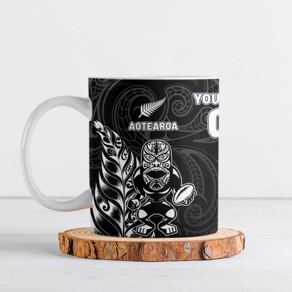 France And New Zealand Rugby Custom Ceramic Mug Les Bleus Rooster With Maori Tiki - Wonder Print Shop