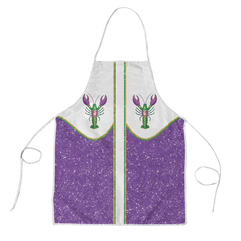 Mardi Gras Crawfish Apron Western Yoke Glitter Style