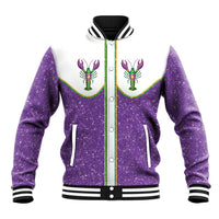 Mardi Gras Crawfish Baseball Jacket Western Yoke Glitter Style
