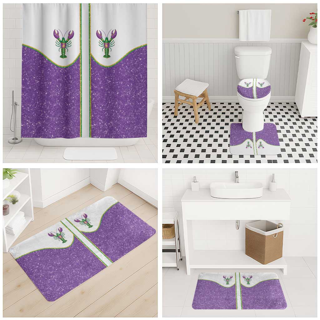 Mardi Gras Crawfish Bathroom Set Western Yoke Glitter Style