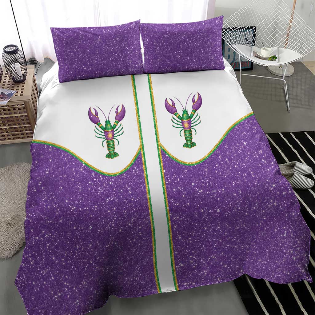 Mardi Gras Crawfish Bedding Set Western Yoke Glitter Style