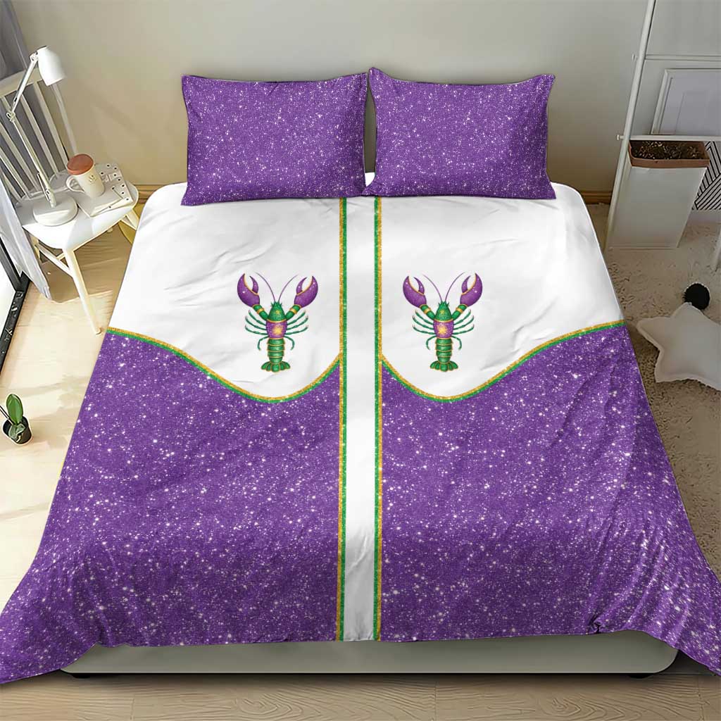 Mardi Gras Crawfish Bedding Set Western Yoke Glitter Style