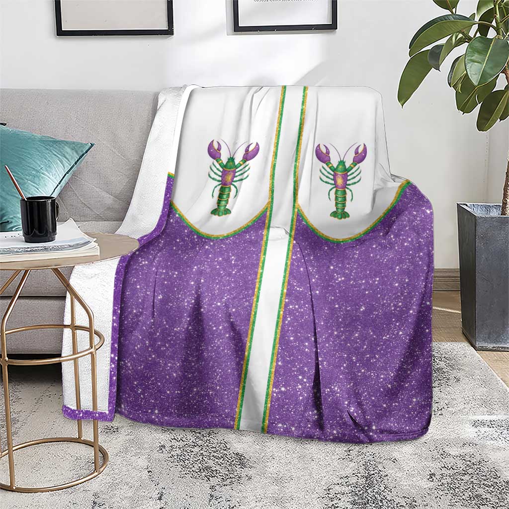 Mardi Gras Crawfish Blanket Western Yoke Glitter Style