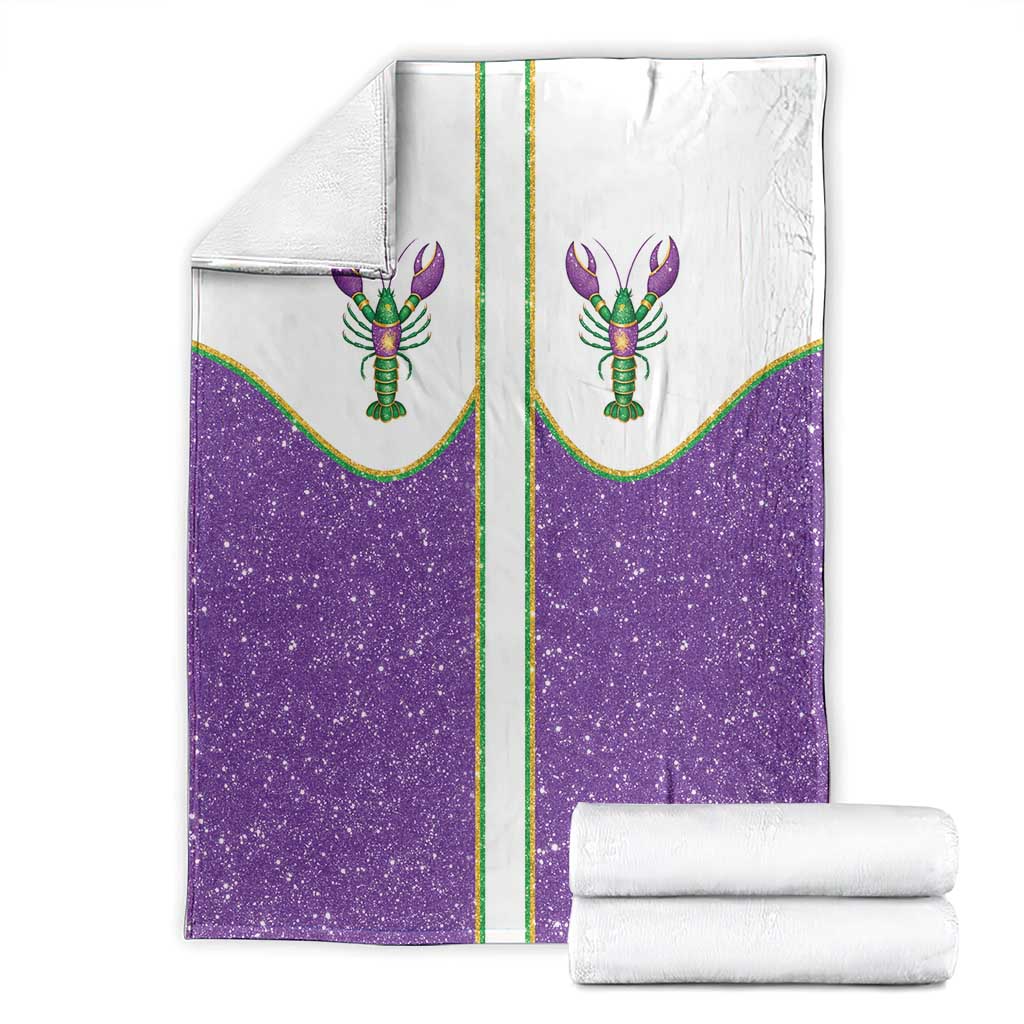 Mardi Gras Crawfish Blanket Western Yoke Glitter Style