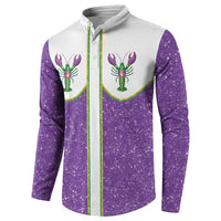 Mardi Gras Crawfish Button Sweatshirt Western Yoke Glitter Style