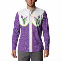 Mardi Gras Crawfish Button Sweatshirt Western Yoke Glitter Style