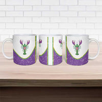 Mardi Gras Crawfish Ceramic Mug Western Yoke Glitter Style