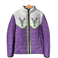 Mardi Gras Crawfish Padded Jacket Western Yoke Glitter Style