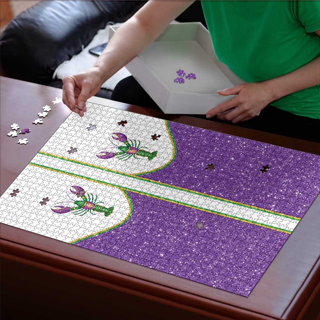 Mardi Gras Crawfish Puzzle Western Yoke Glitter Style