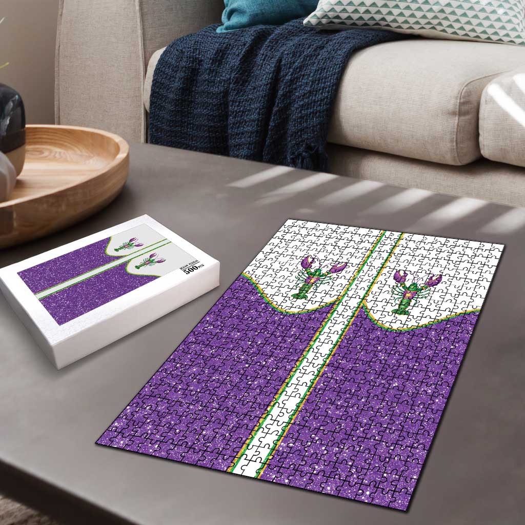 Mardi Gras Crawfish Puzzle Western Yoke Glitter Style