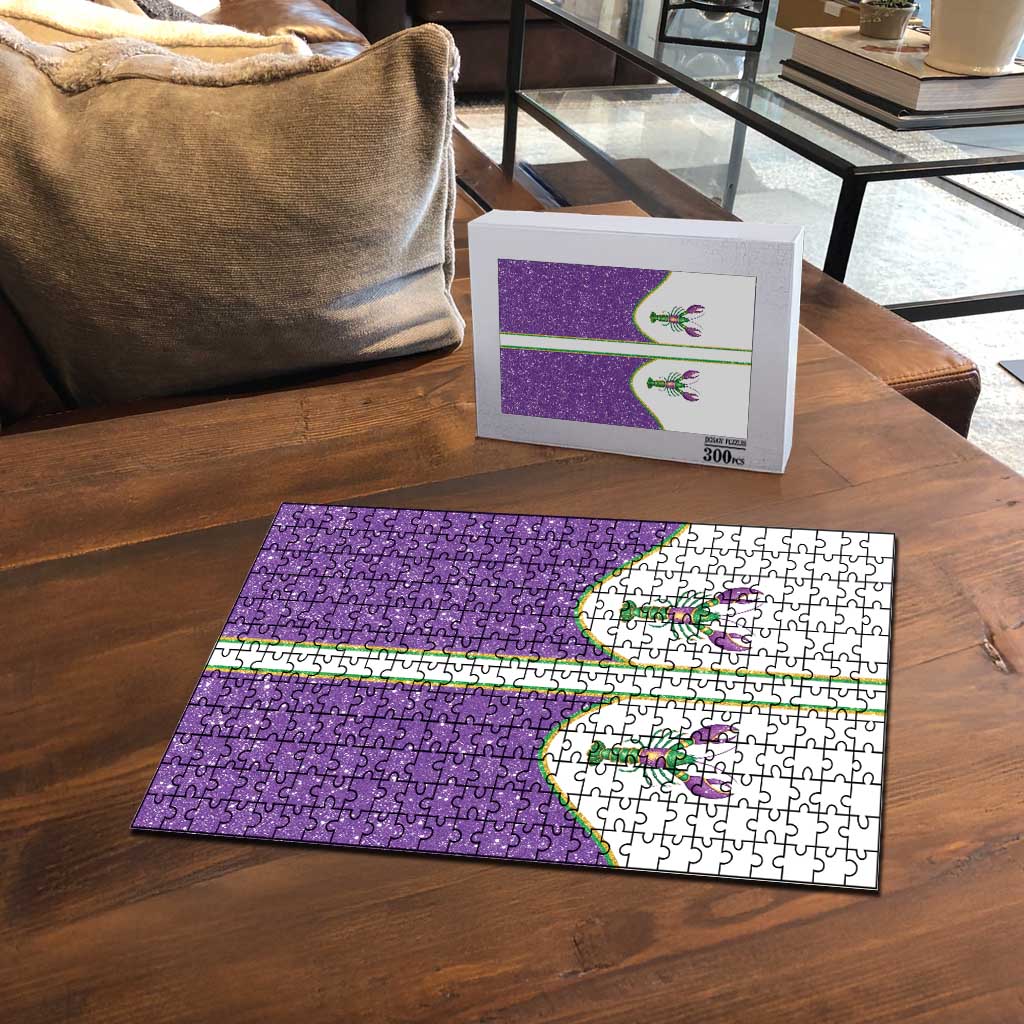 Mardi Gras Crawfish Puzzle Western Yoke Glitter Style
