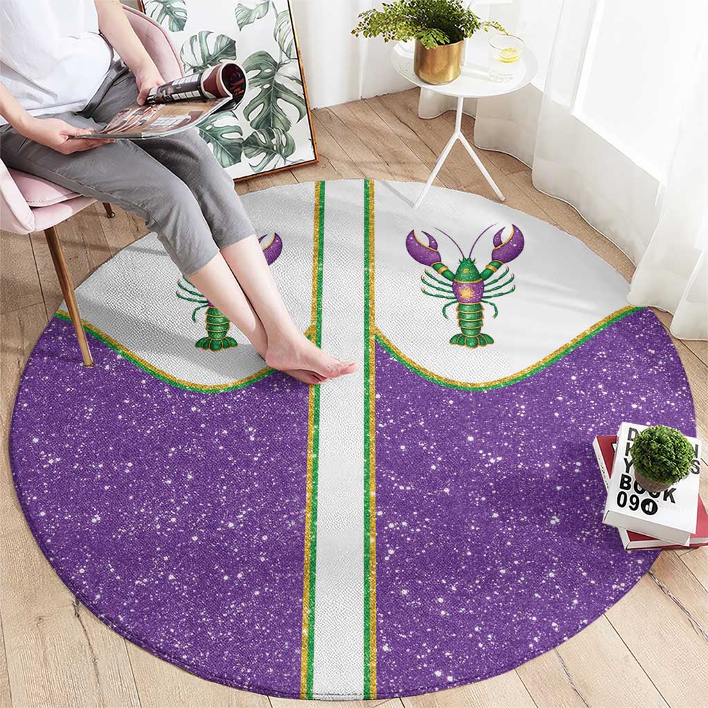 Mardi Gras Crawfish Round Carpet Western Yoke Glitter Style