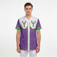 Mardi Gras Crawfish Scrub Top Western Yoke Glitter Style