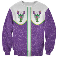 Mardi Gras Crawfish Sweatshirt Western Yoke Glitter Style