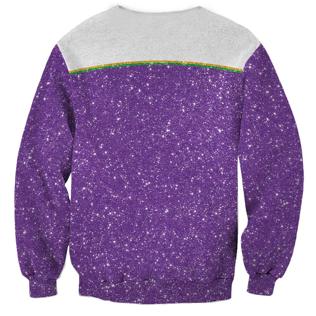 Mardi Gras Crawfish Sweatshirt Western Yoke Glitter Style