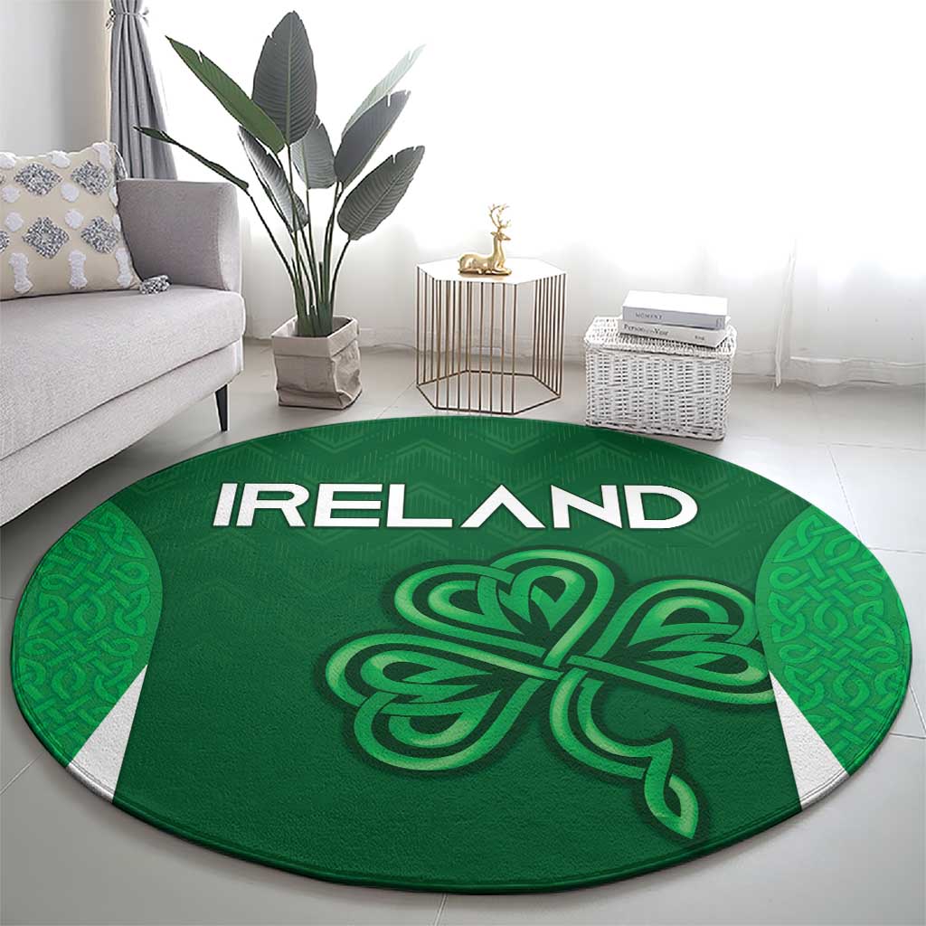 Ireland Rugby Round Carpet Irish Celtic Shamrock