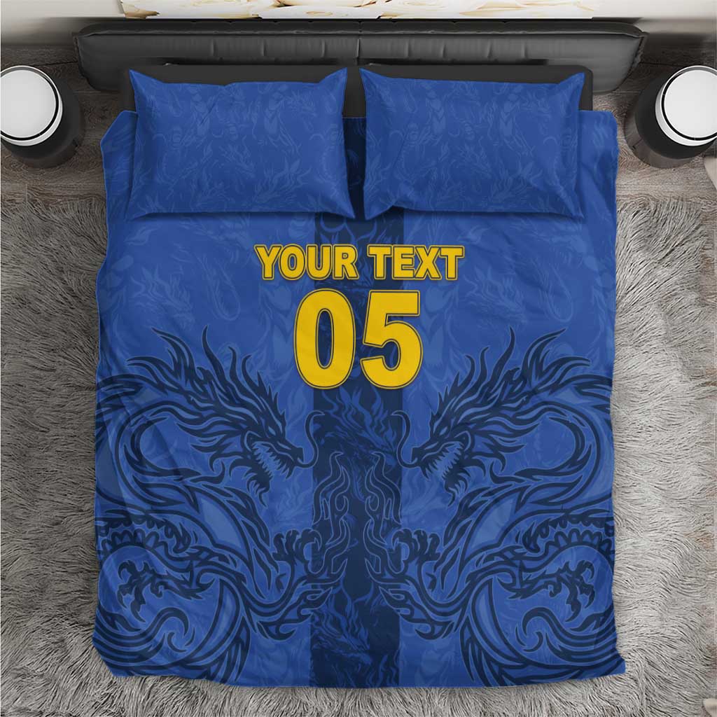 Custom Bosnia And Herzegovina Football Bedding Set Zmajevi Rising Strong