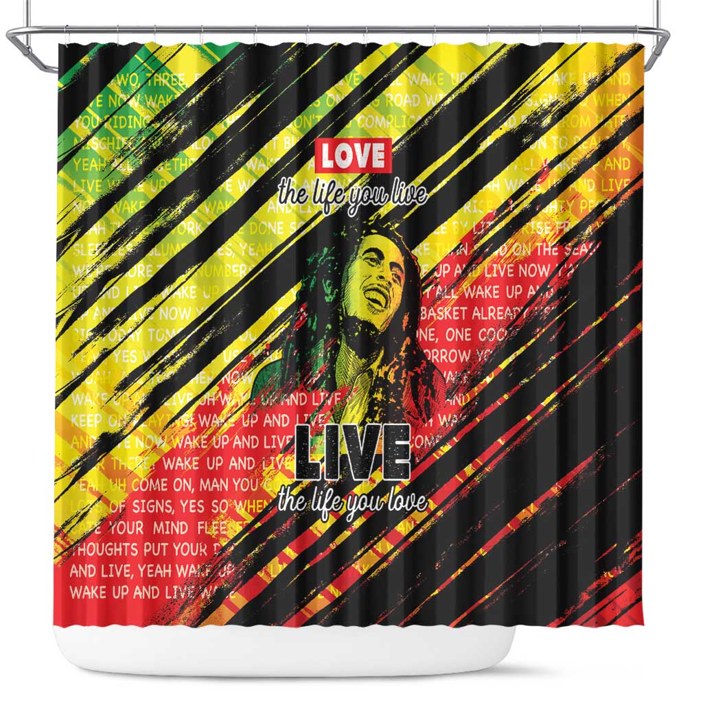 Reggae Legend Shower Curtain Love The Life You Live Live The Life You Love LT05 - Wonder Print Shop