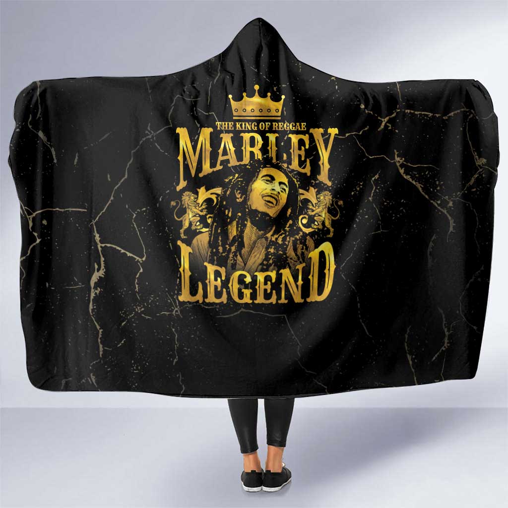 Reggae King Marley Hooded Blanket Gold Lion