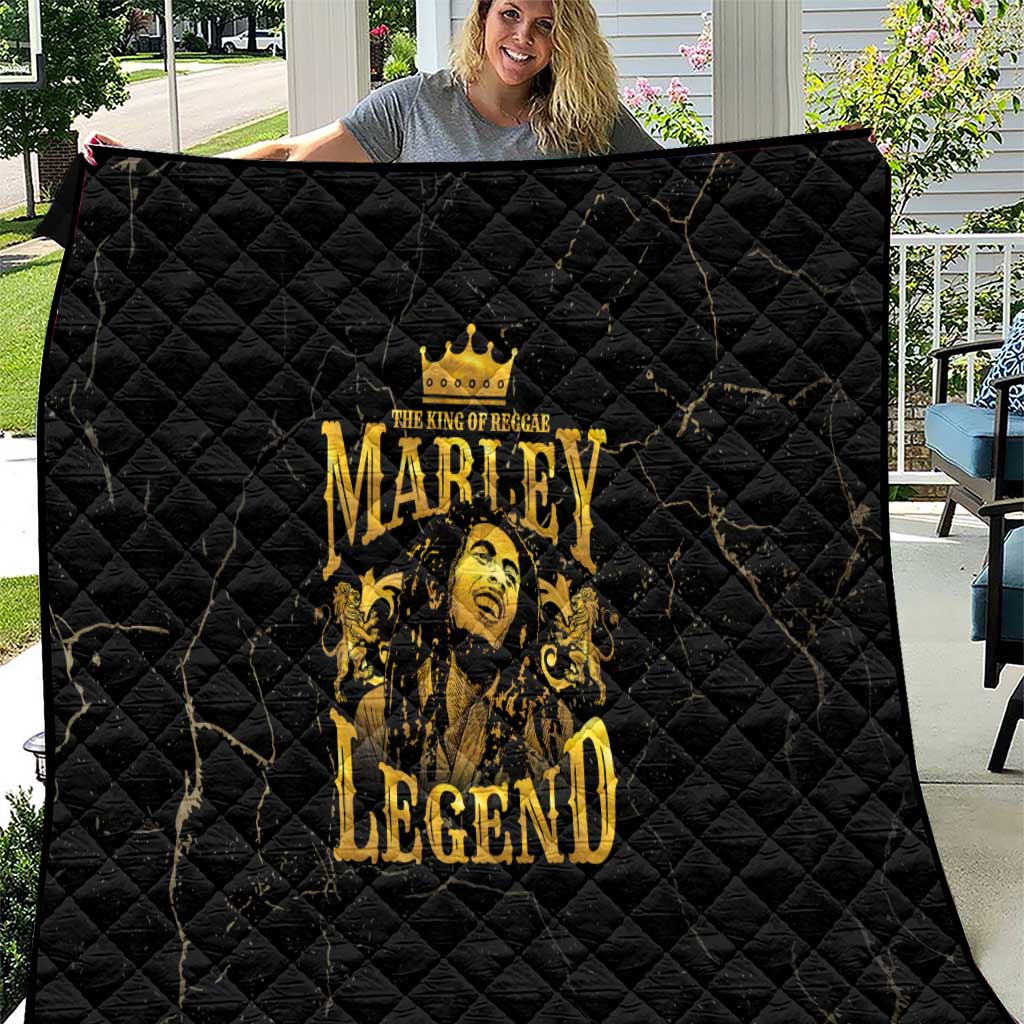 Reggae King Marley Quilt Gold Lion LT05 - Wonder Print Shop