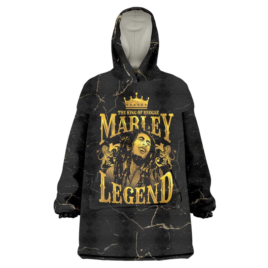 Reggae King Marley Wearable Blanket Hoodie Gold Lion