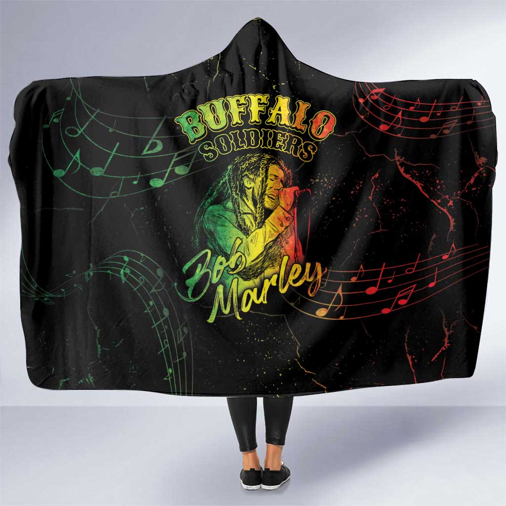 Reggae King Buffalo Soldier Hooded Blanket Honoring The Legend