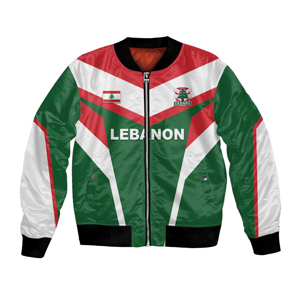 Custom Lebanon Rugby Bomber Jacket Go Champions - Wonder Print Shop
