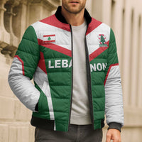 Custom Lebanon Rugby Bomber Puffer Jacket Go Champions - Wonder Print Shop