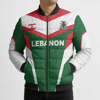 Custom Lebanon Rugby Bomber Puffer Jacket Go Champions - Wonder Print Shop