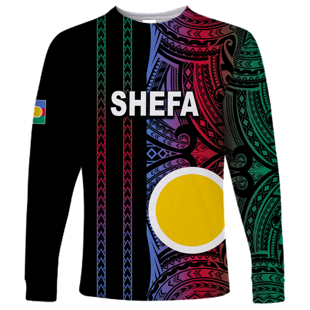 Custom Vanuatu Shefa Long Sleeve Shirt Polynesian Tribal LT6 - Wonder Print Shop