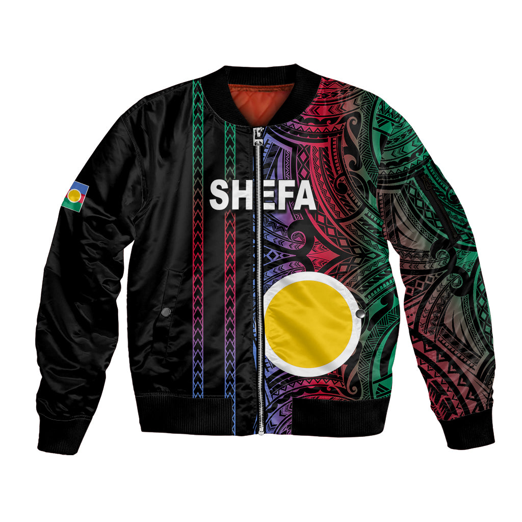 Custom Vanuatu Shefa Sleeve Zip Bomber Jacket Polynesian Tribal LT6 - Wonder Print Shop