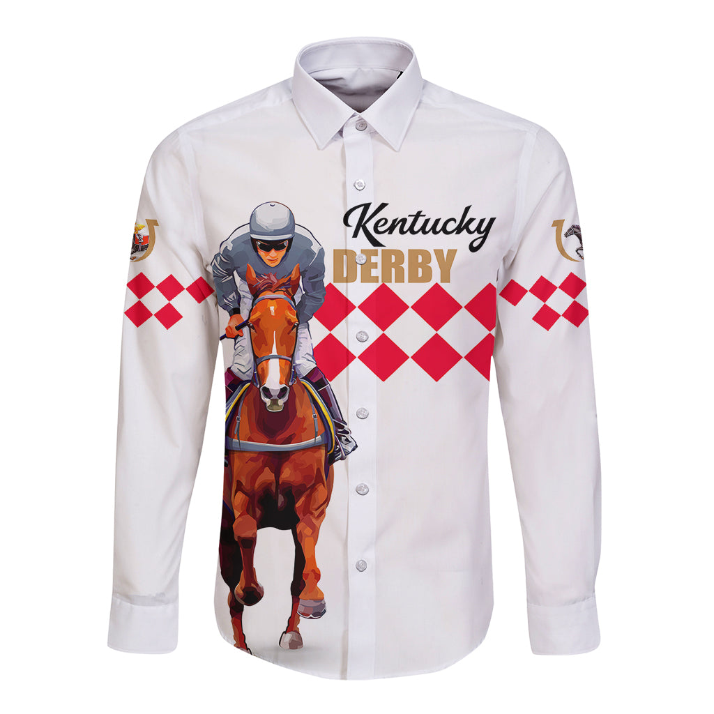 Kentucky Horse Racing Long Sleeve Button Shirt LT6 - Wonder Print Shop