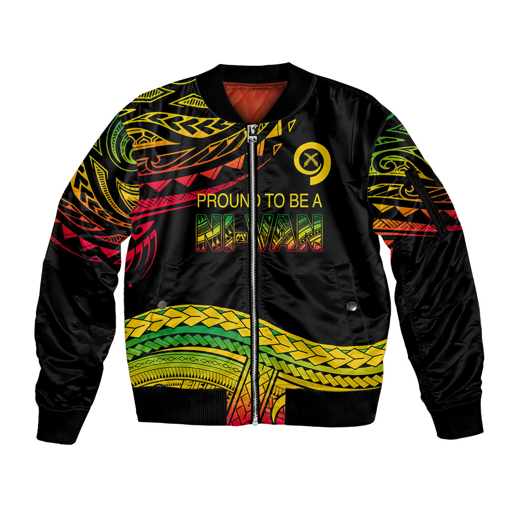 Custom Tribal Vanuatu Sleeve Zip Bomber Jacket Pround To Be A Ni-Van LT6 - Wonder Print Shop