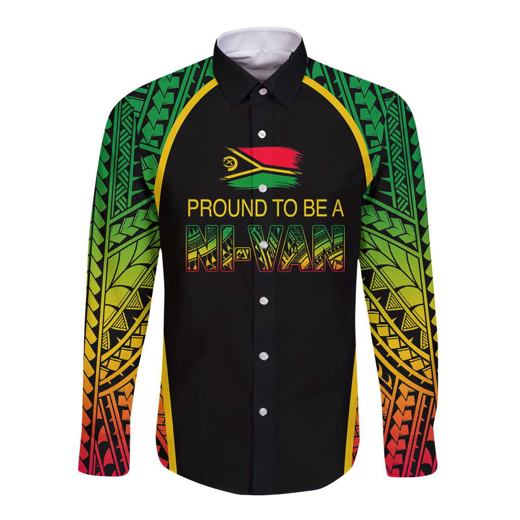 Custom Vanuatu Long Sleeve Button Shirt Pround To Be A Ni-Van LT6 - Wonder Print Shop